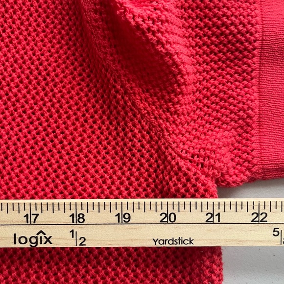 Catherines Cardigan Women’s 1X 18-20W Coral Open Front Short Sleeve Knit - Picture 7 of 8